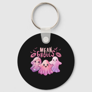 Retro Ghost Mean Ghouls Fun Halloween Spooky Seaso Key Ring