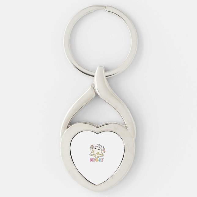 Retro Ghost Nurse Halloween Design Classic T-Shirt Key Ring (Front)