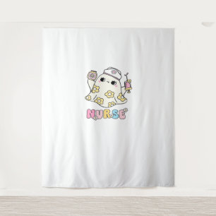 Retro Ghost Nurse Halloween Design Classic T-Shirt Tapestry