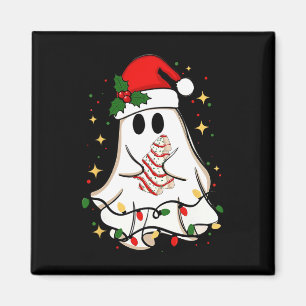 Retro Ghost Santa Christmas Holiday Xmas Santa Hat Magnet