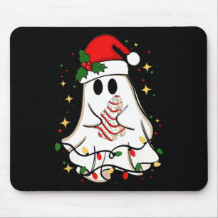 Retro Ghost Santa Christmas Holiday Xmas Santa Hat Mouse Pad