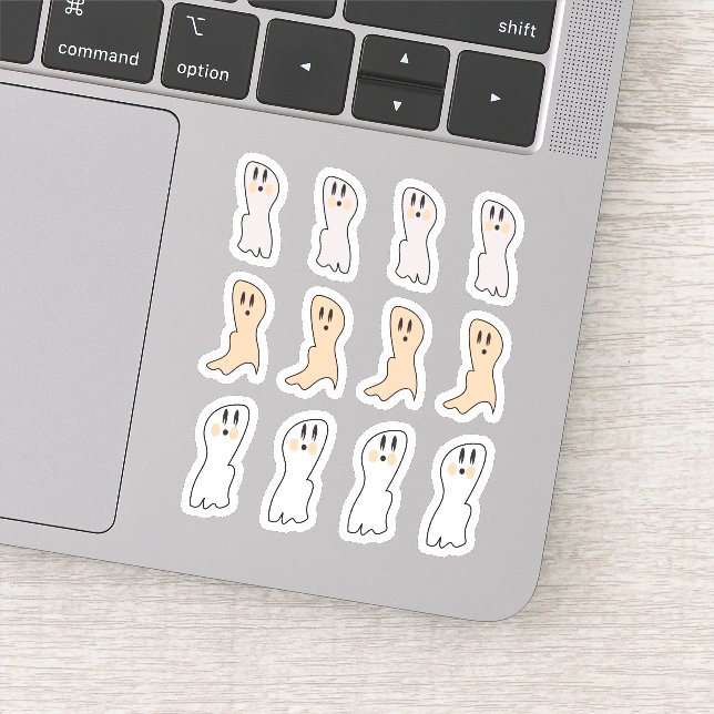 Retro Ghost Tan White Halloween Party (Detail)