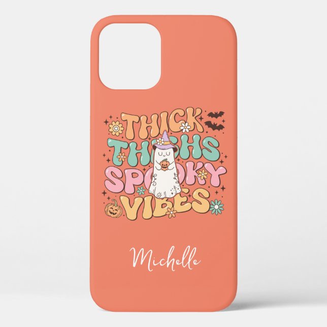 Retro Ghost Thick Thighs Spooky Vibes Personalised Case-Mate iPhone Case (Back)