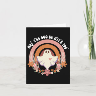 Retro Ghost Vintage Floral Boho Halloween Cute Fal Card