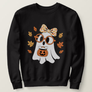 Retro Ghost with Pumpkin Bucket Sweater