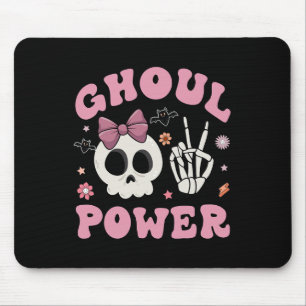 Retro Ghoul Power Halloween Girl Power Skull Toddl Mouse Pad