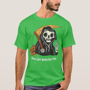 Retro Ghouls Just Wanna Have Fun Groovy Ghost Cute T-Shirt