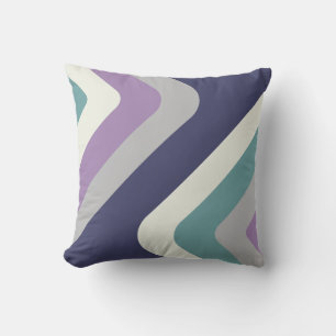 Retro Giant Diamonds Purple Colourful Cushion