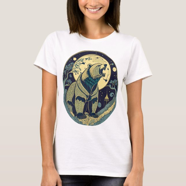 Retro Gift Bear Russia Art, poetry and music T-Shirt (Front)