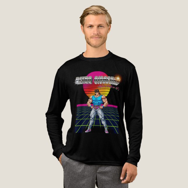 Retro Gigachad  Tri-Blend Shirt (Full Front)