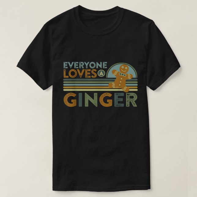 Retro Gingerbread Cookie Holiday Design T-Shirt (Design Front)