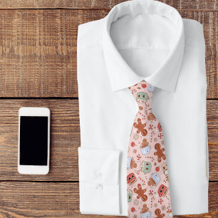 Retro Gingerbread Man Candy Cane Tie