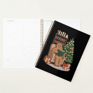 Retro Gingerbread Reading Books Christmas Teacher  Planner