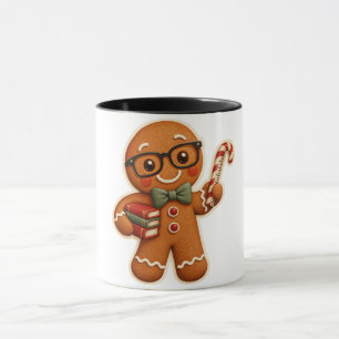 Retro Gingerbread Teacher Christmas Custom Mug