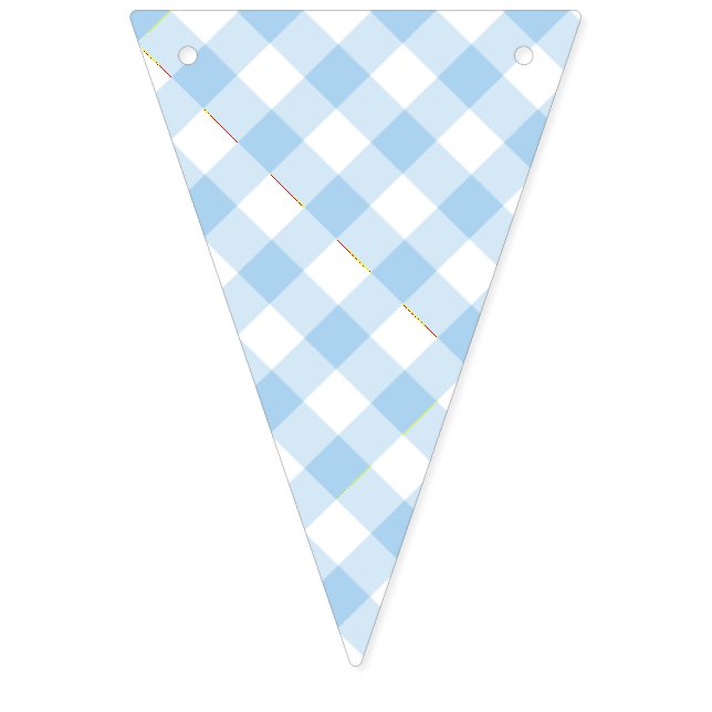 Retro Gingham Baby Blue Bunting (First Flag)