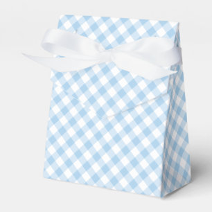 Retro Gingham Baby Blue Favour Box