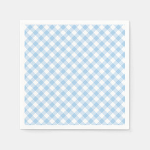 Retro Gingham Baby Blue Napkin