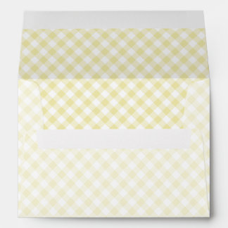 Retro Gingham Butter Yellow Envelope