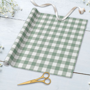 Retro Gingham Check Plaid Patten in Pastel Colours Wrapping Paper