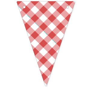 Retro Gingham Coral Red Bunting
