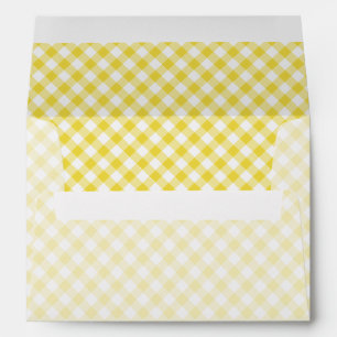 Retro Gingham Golden Yellow Envelope