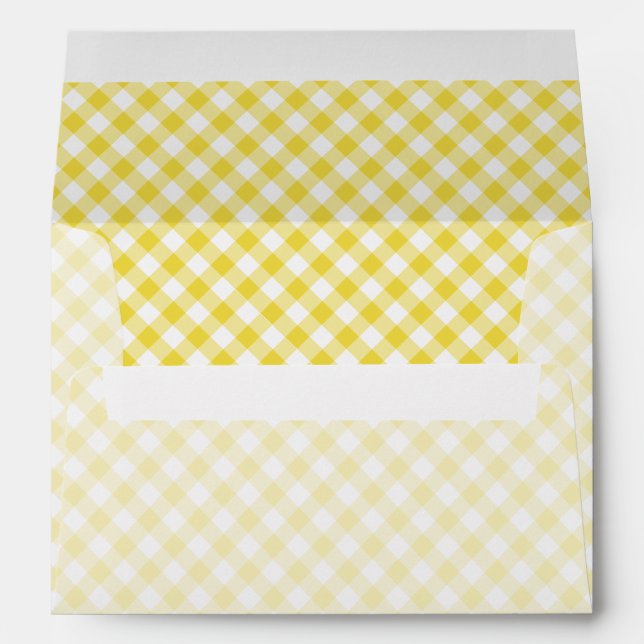 Retro Gingham Golden Yellow Envelope (Back (Bottom))