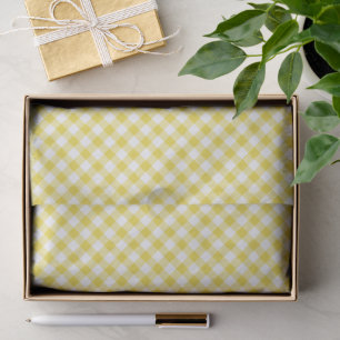 Retro Gingham Golden Yellow Tissue Paper