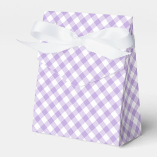 Retro Gingham Soft Lavender Favour Box