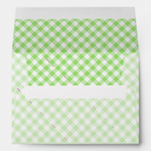 Retro Gingham Spring Green Envelope