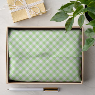 Retro Gingham Spring Green Tissue Paper