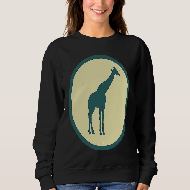 Retro Giraffe Vintage Wild Animal Sweatshirt (Front)