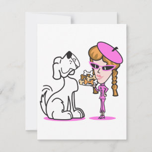 retro girl and pet dog