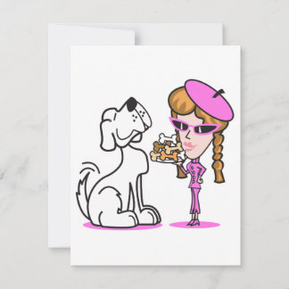 retro girl and pet dog