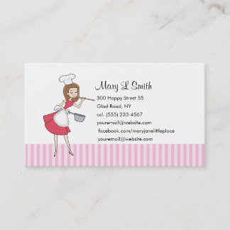 Retro Girl Chef Personal Calling Card - Customised