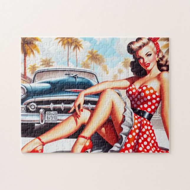Retro Girl Classic Pin Up Jigsaw Puzzle (Horizontal)