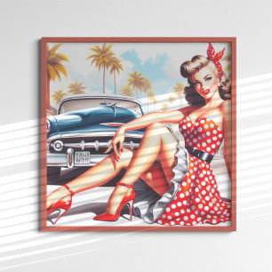 Retro Girl Classic Pin Up Poster