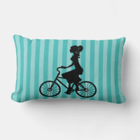 Retro Girl Cyclist Silhouette