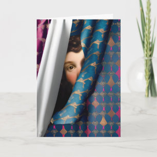 RETRO GIRL FUNNY HELLO GREETING CARD