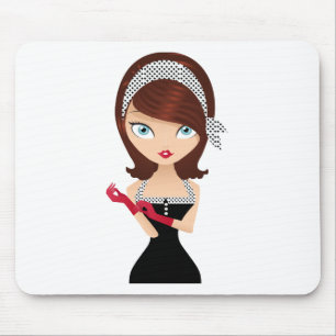 Retro Girl Mouse Pad