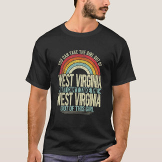 Retro Girl Out Of West Virginia Hometown Home West T-Shirt