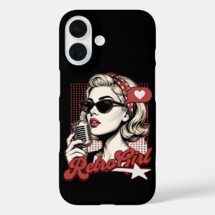 Retro Girl Pop Art Singer iPhone 16 Case