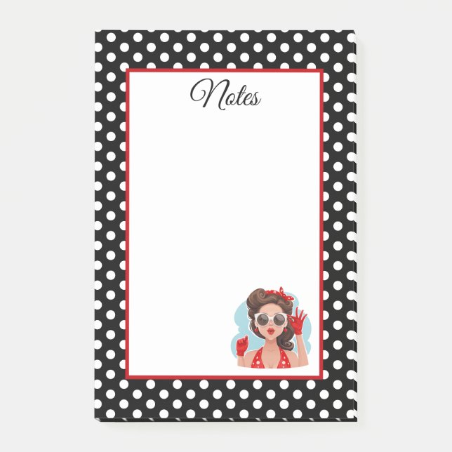 Retro Girl Post-it Notes (Front)