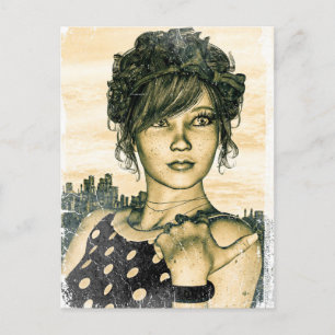 Retro Girl Postcard