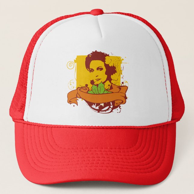retro girl trucker hat (Front)