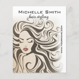 Retro girl with wavy hair Hairstyling branding Flyer