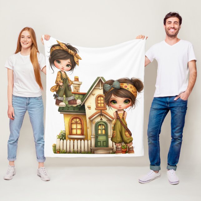 Retro Girls Baby Blanket (In Situ)