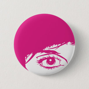 Retro Girls Face in Silhouette Badge