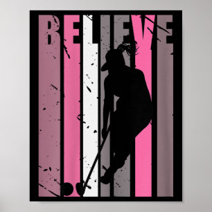 Retro Girls Field Hockey Player Coach Hockey Queen Poster
