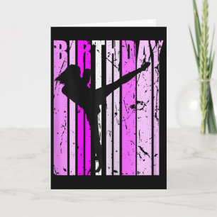 Retro Girls Kickboxing Birthday Kickboxer Woman Pi Card