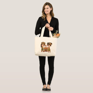 Retro Girls Large Tote Bag